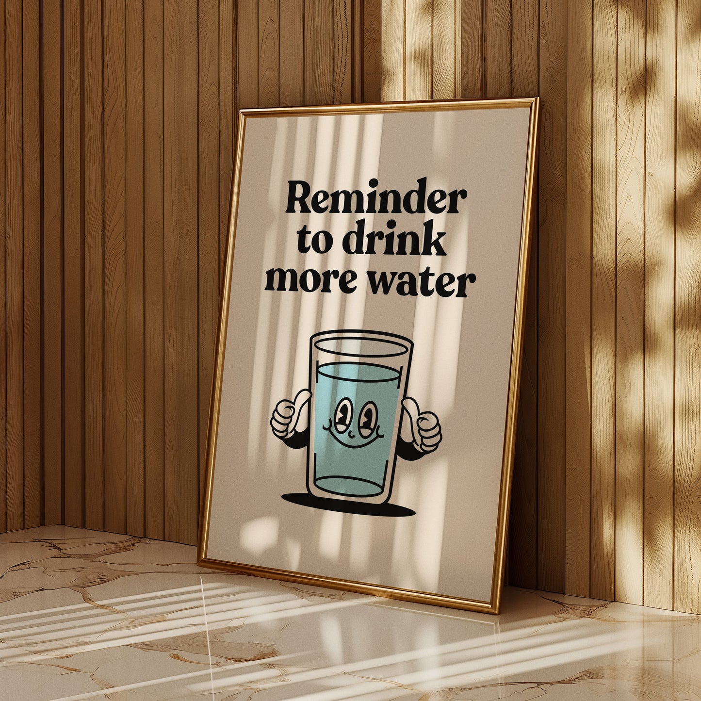 Reminder To Drink More Water Retro Print