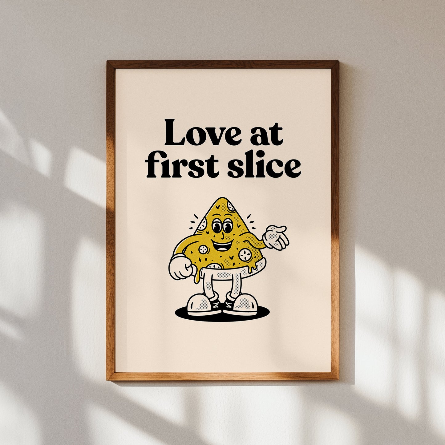 Love At First Slice Pizza Retro Print