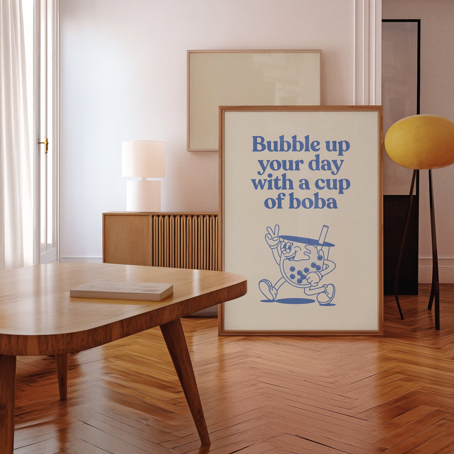 Bubble up your day boba tea print
