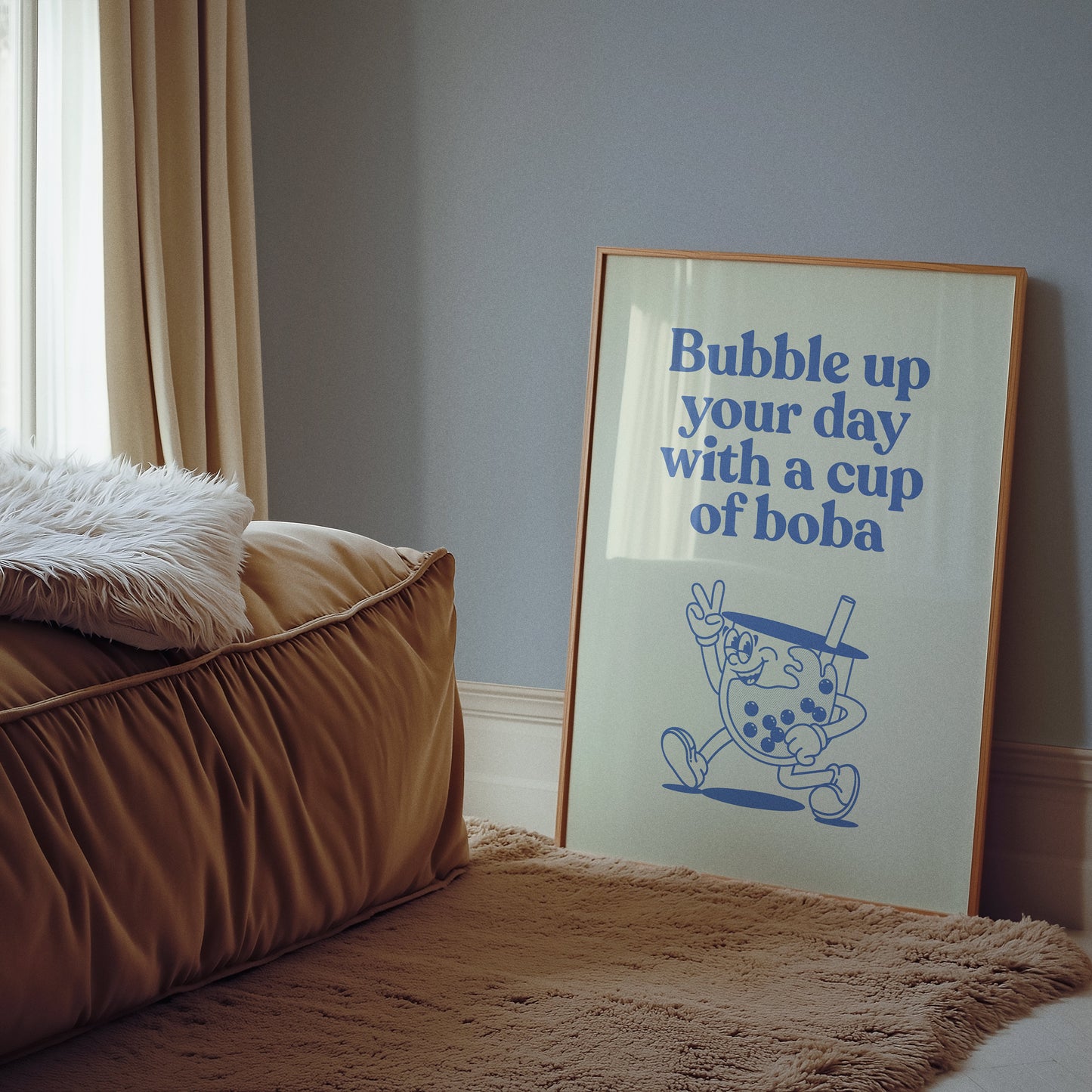 Bubble up your day boba tea print