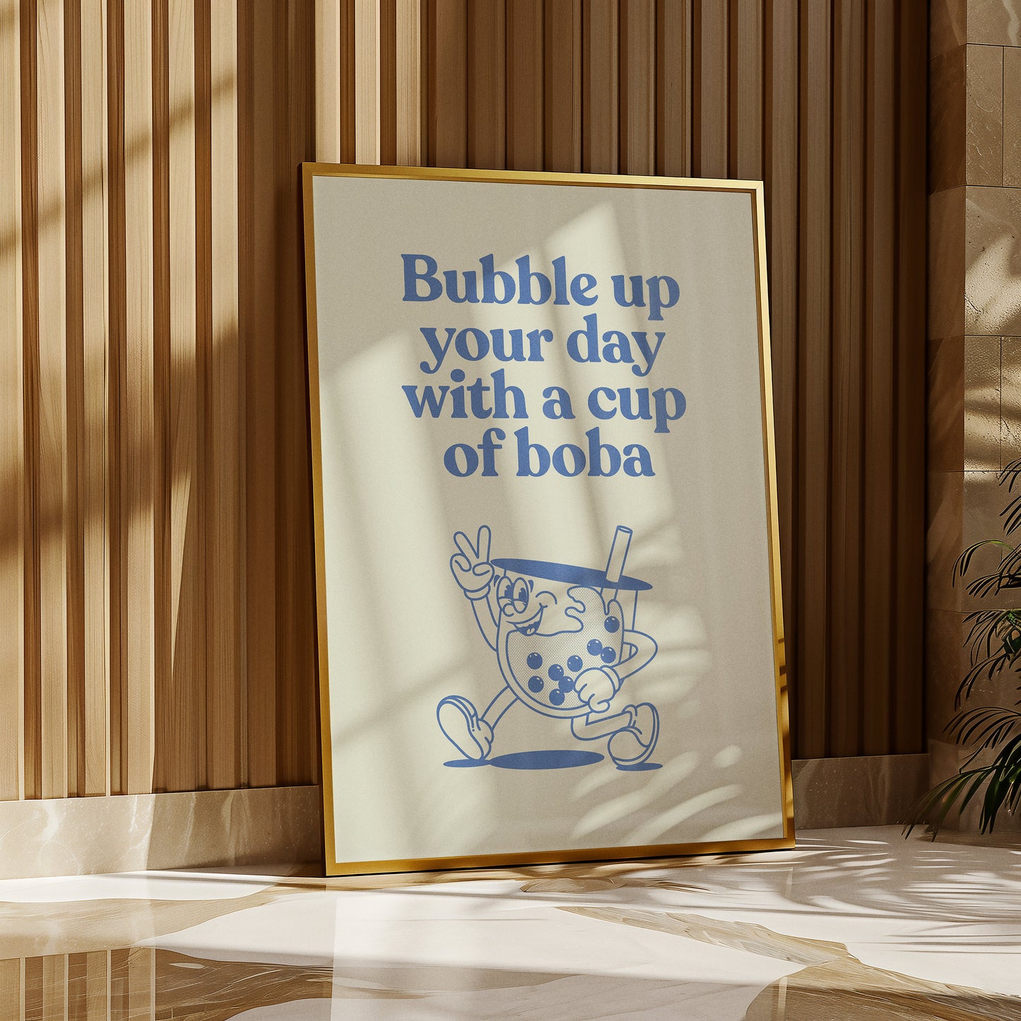 Bubble up your day boba tea print