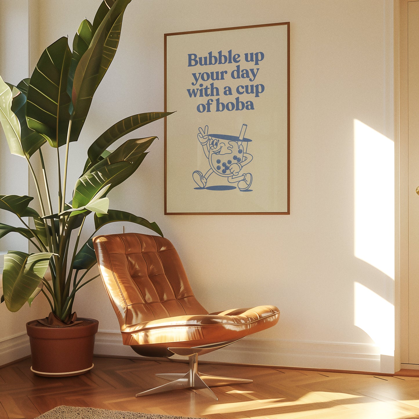 Bubble up your day boba tea print