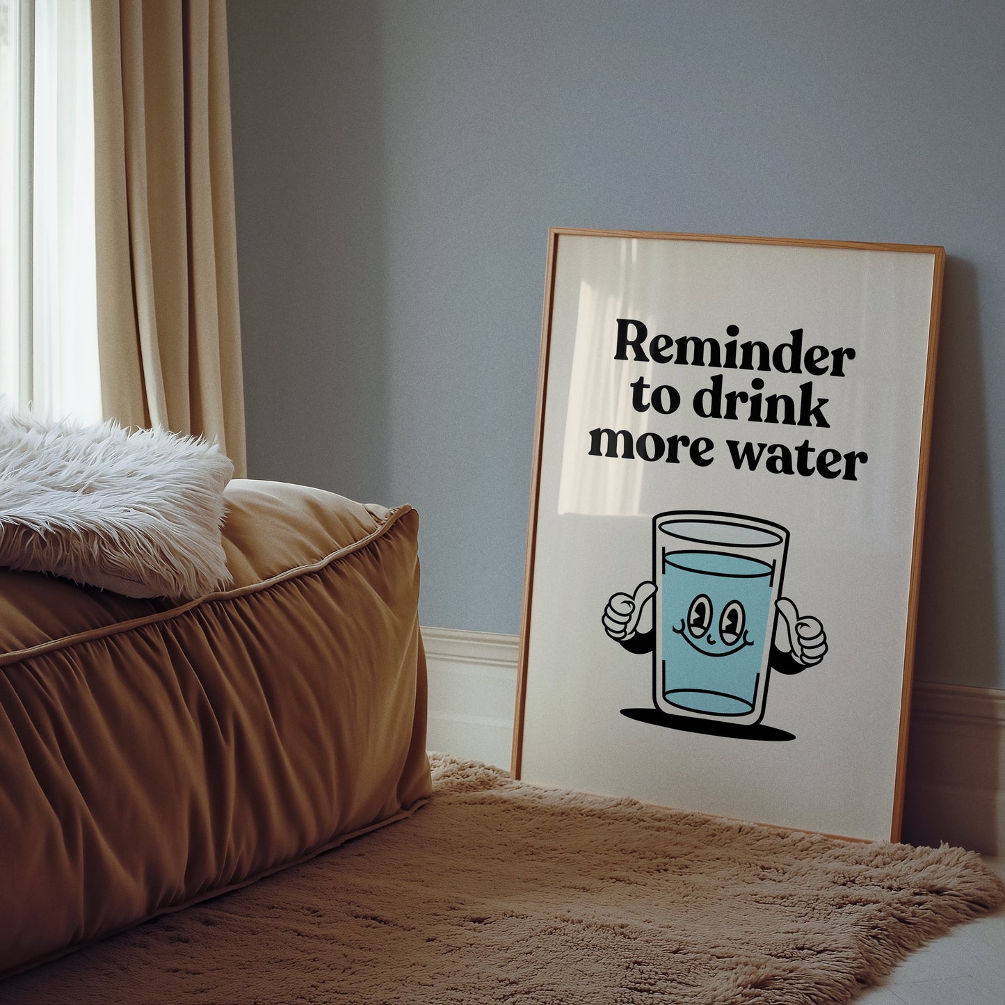 Reminder To Drink More Water Retro Print