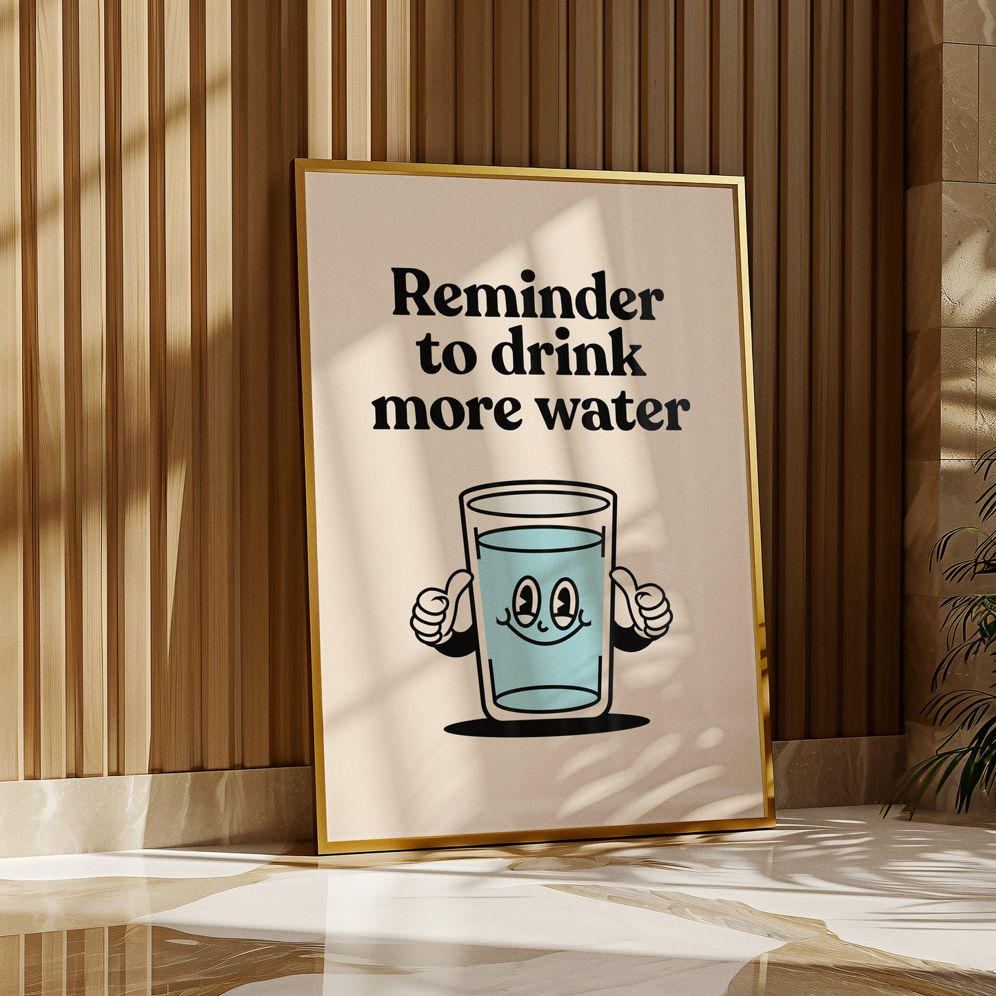 Reminder To Drink More Water Retro Print