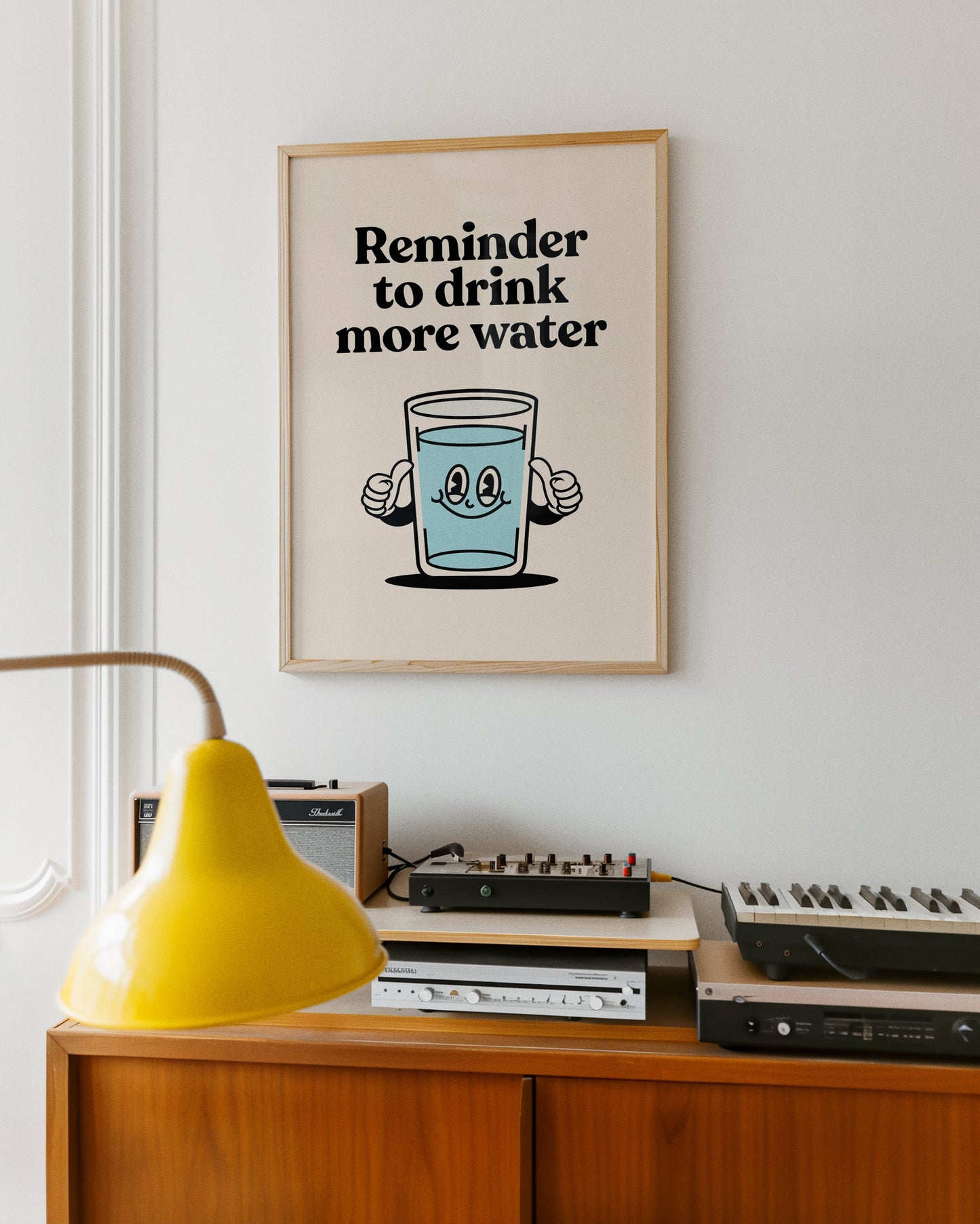 Reminder To Drink More Water Retro Print