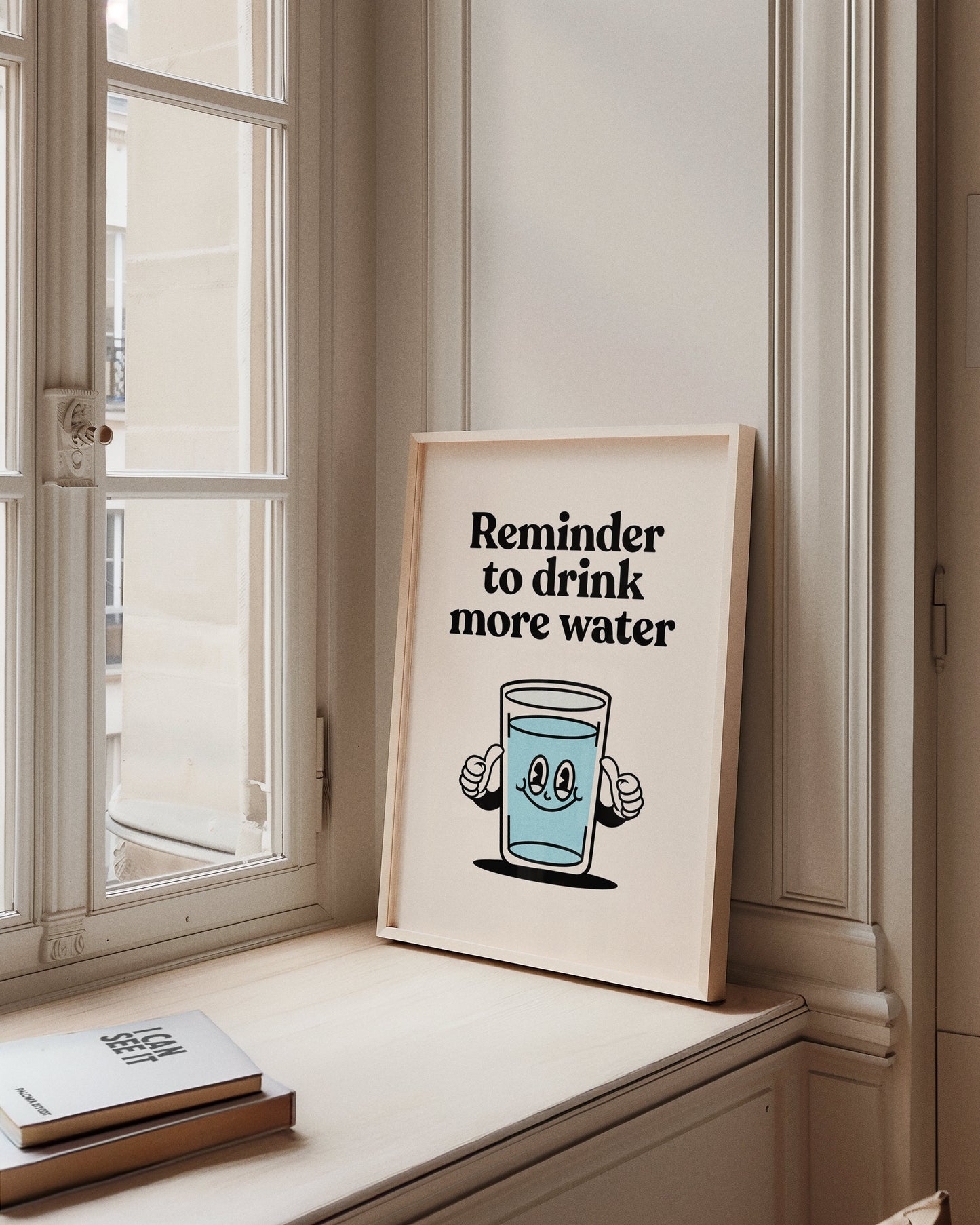Reminder To Drink More Water Retro Print