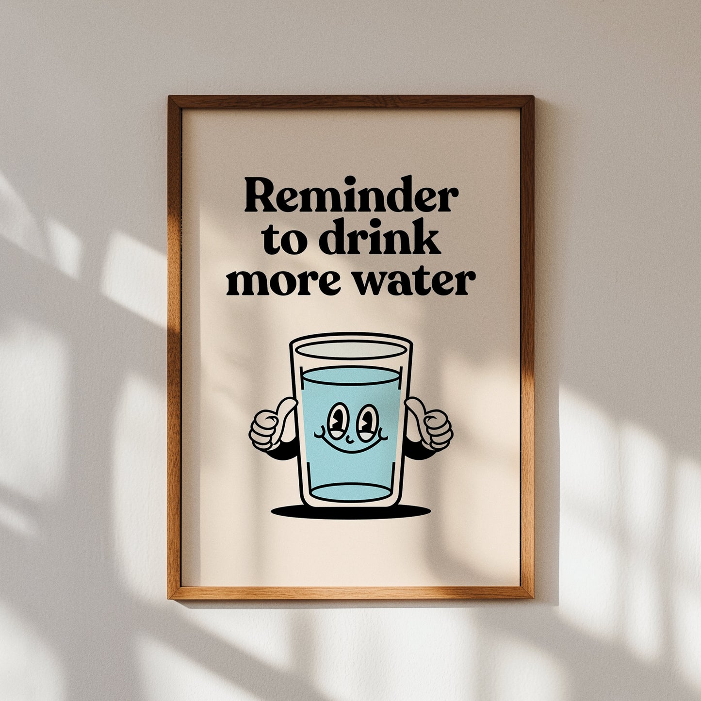 Reminder To Drink More Water Retro Print
