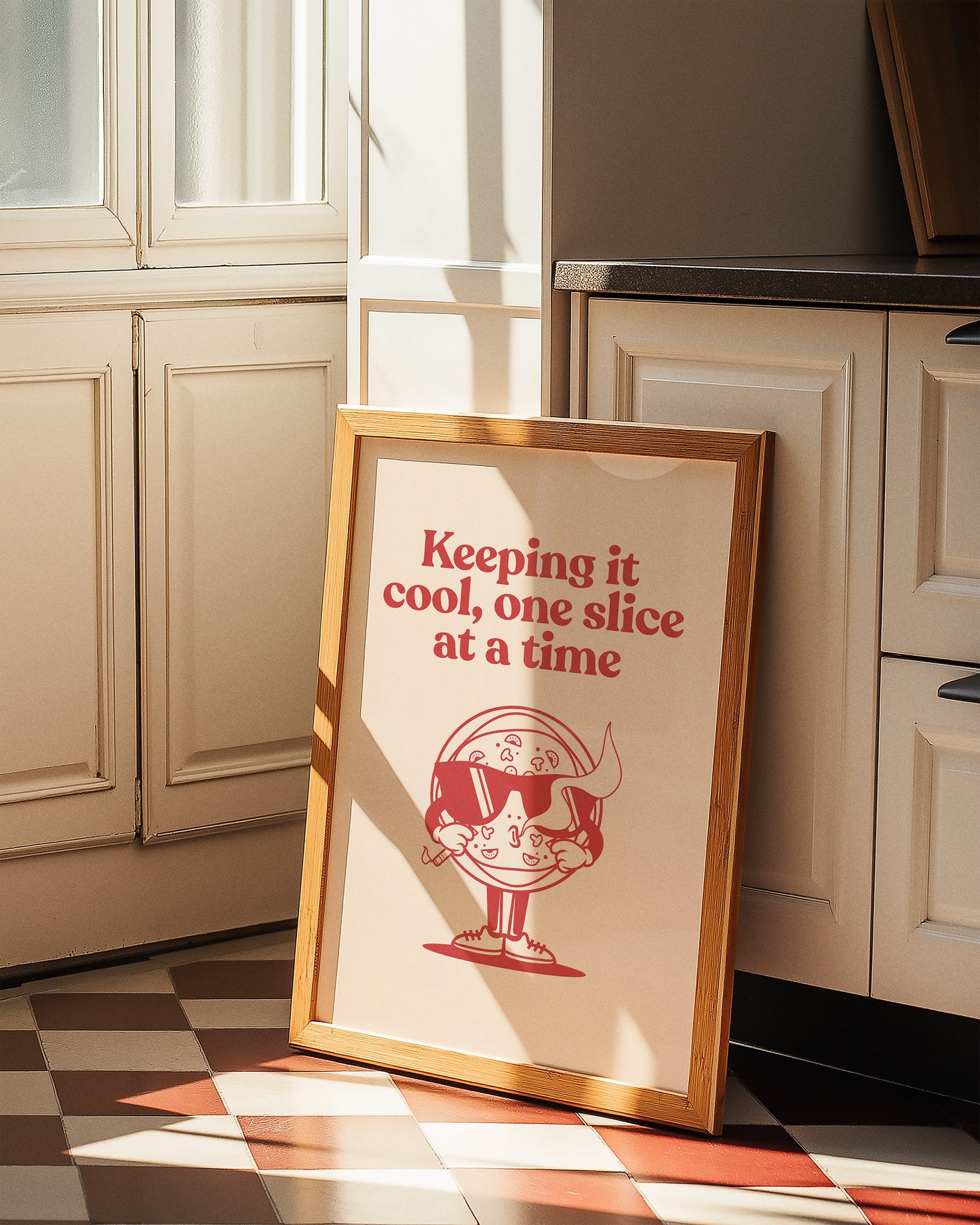 Keeping It Cool, One Slice At A Time Retro Pizza Print