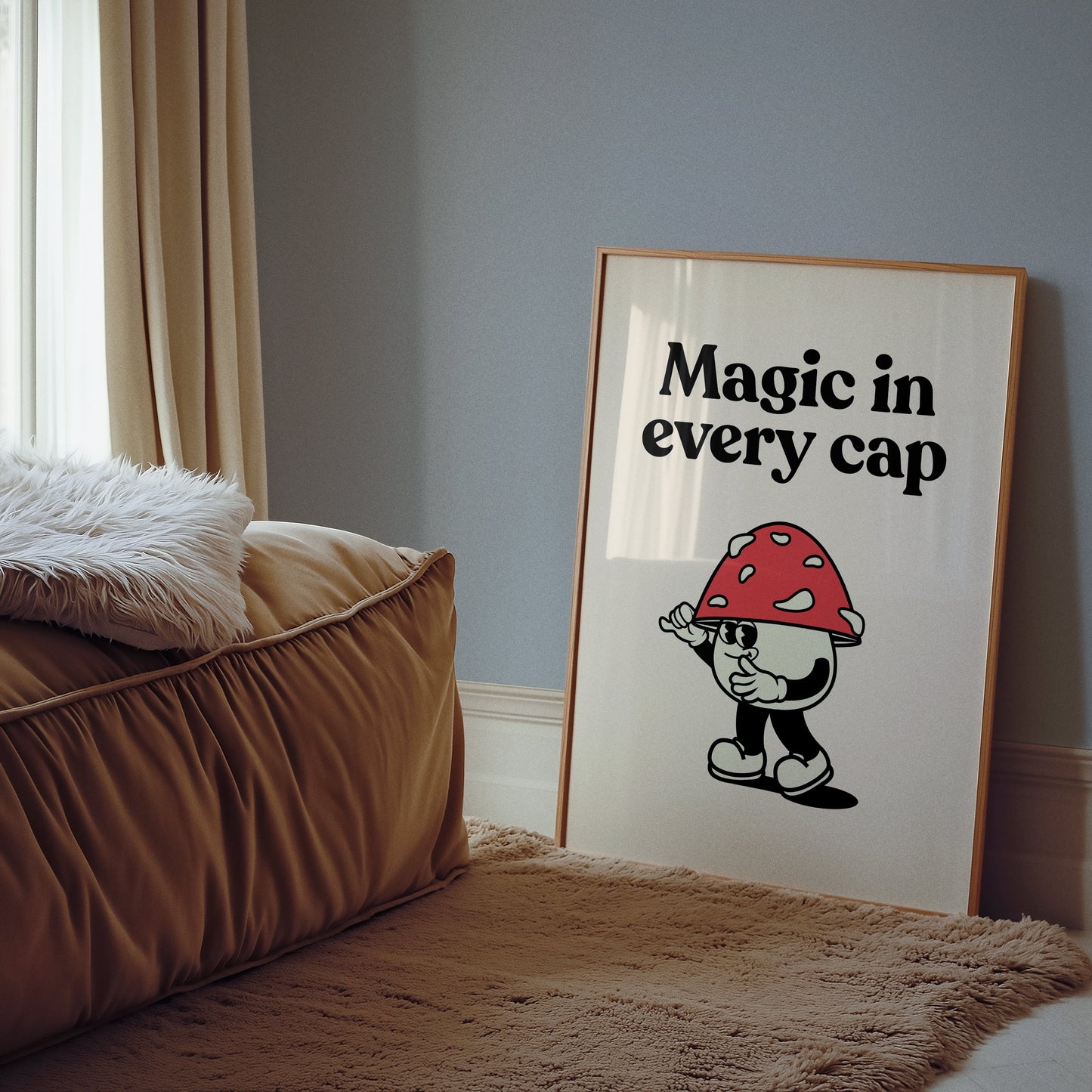 Magic In Every Cap Mushroom Retro Print