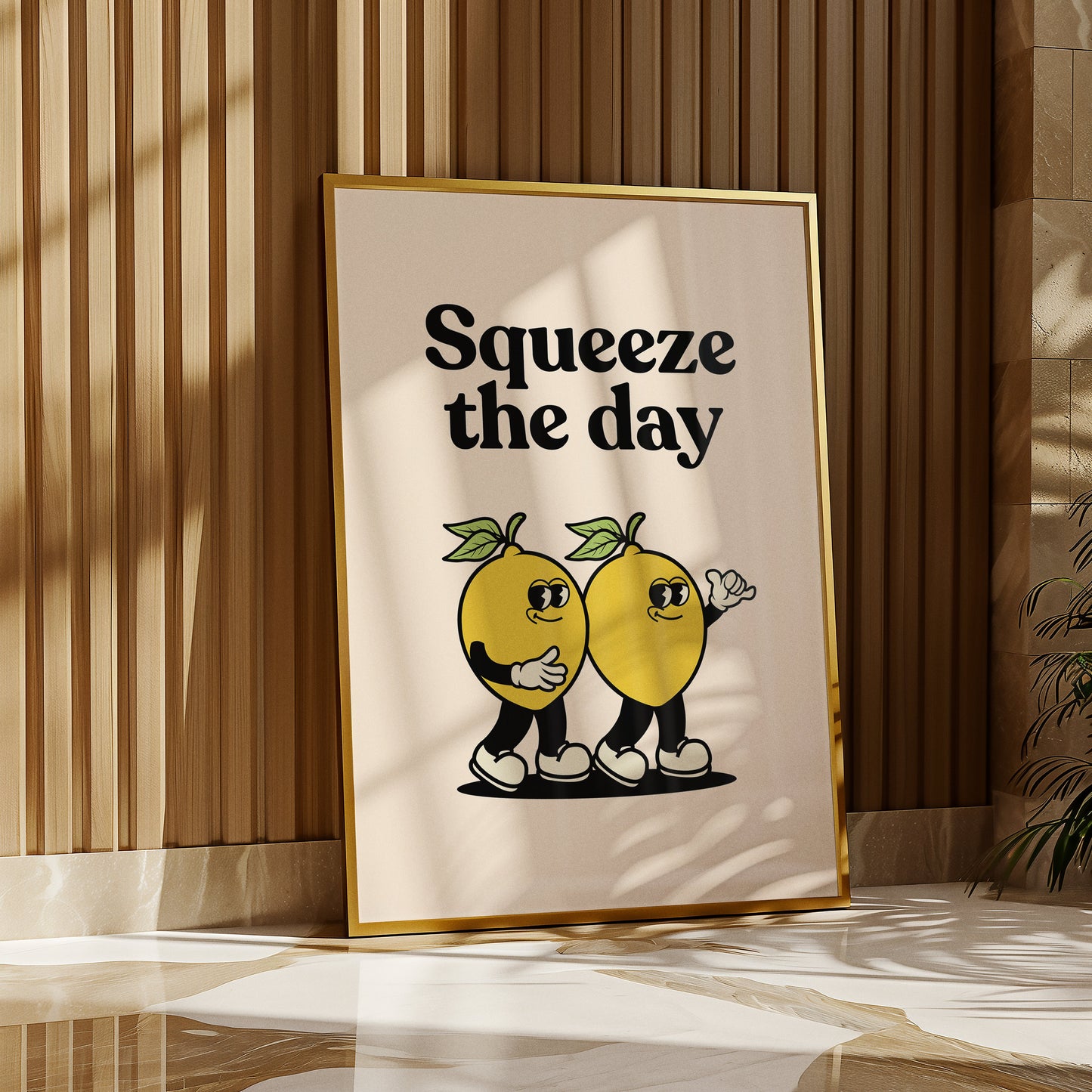 Squeeze The Day Lemon Retro Print