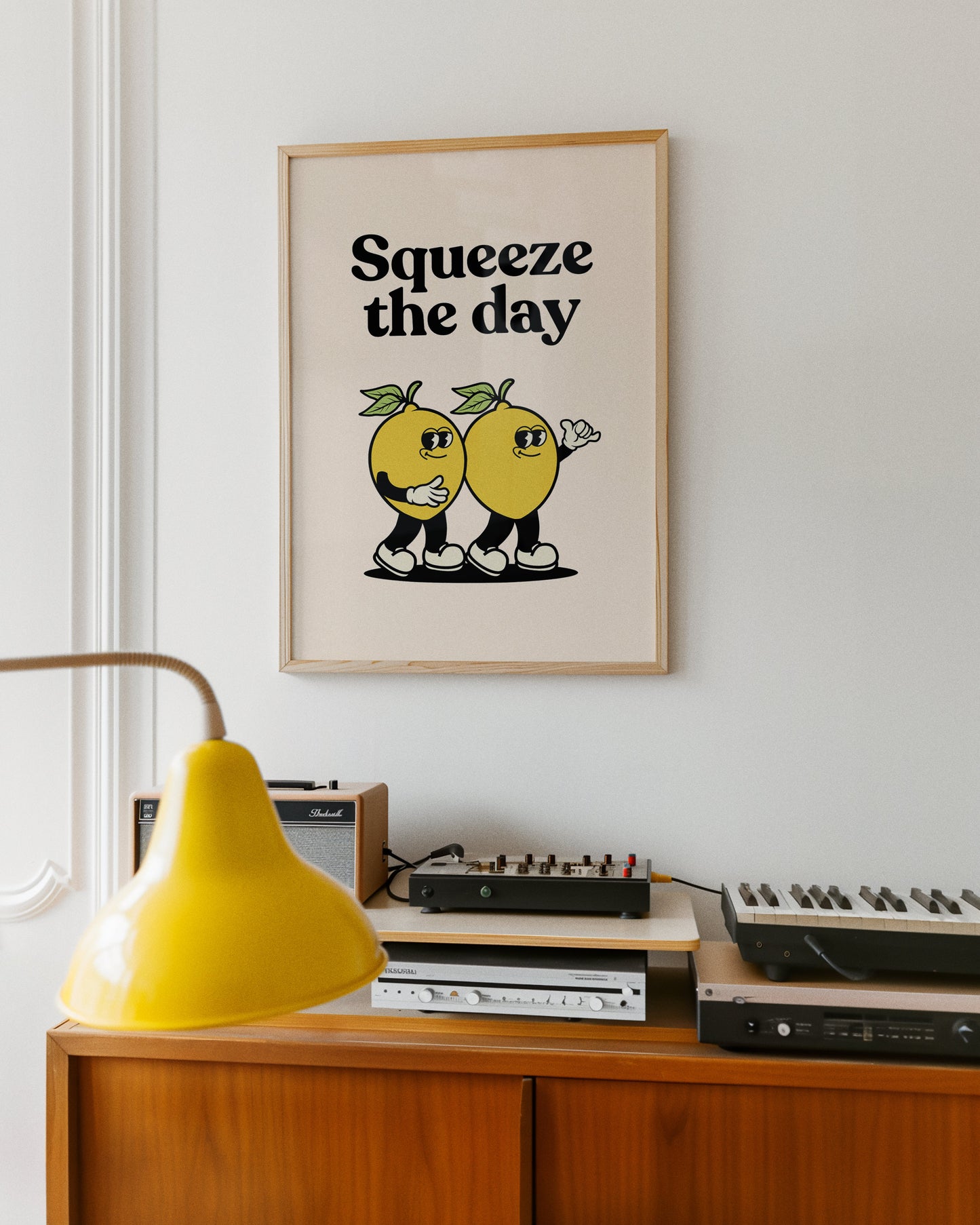 Squeeze The Day Lemon Retro Print