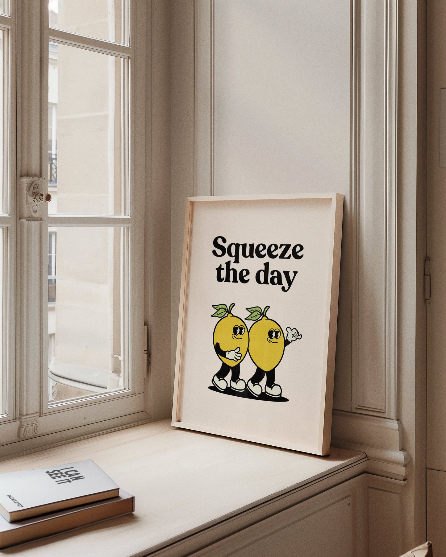 Squeeze The Day Lemon Retro Print