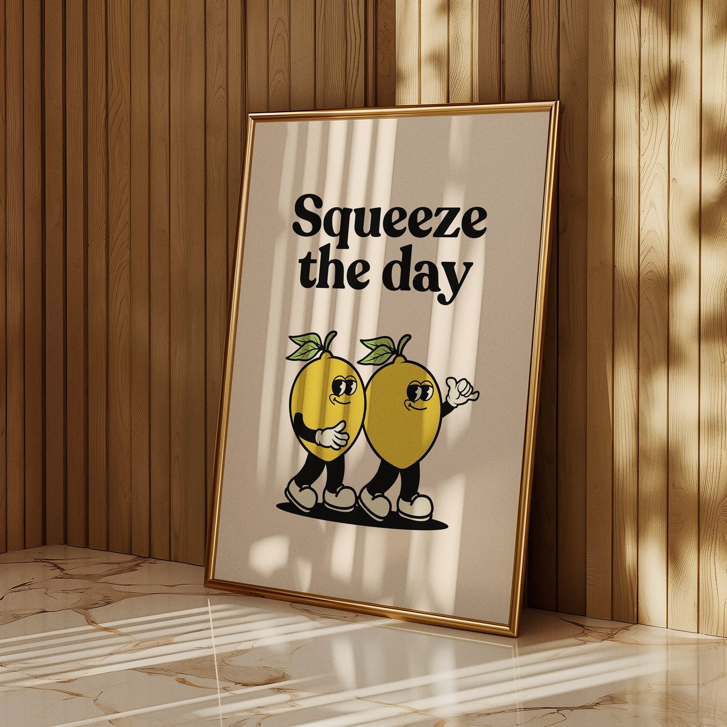 Squeeze The Day Lemon Retro Print